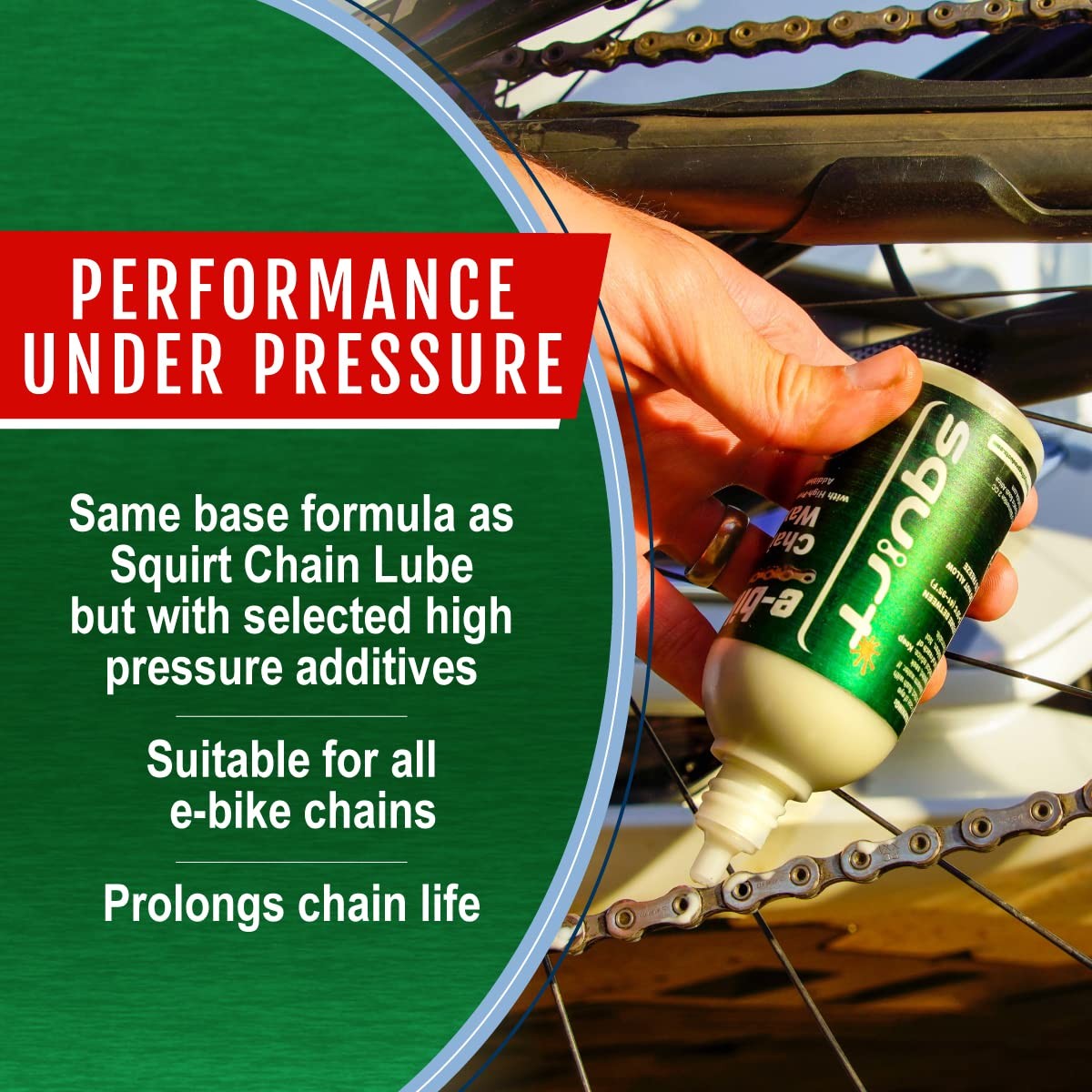 Squirt SQ-101 E-Bike Chain Wax Lubricant High-Pressure for Electric Bikes 500mL 5