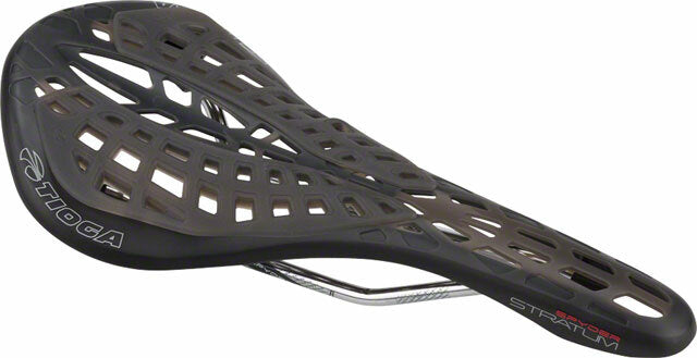 Tioga Spyder Stratum Saddle Chromoly Rails Black/Black Smoke Cover 1