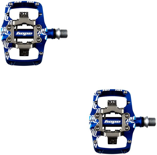 Hope Union TC Pedals - Dual Sided Clipless with Platform, 9/16", Blue 1