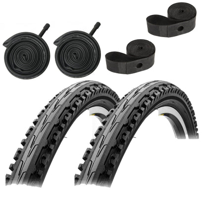 2-pack Kenda K847 Kross Plus 26x1.95 Tires + Rim Strips + Sunlite Utili-T Tubes 1
