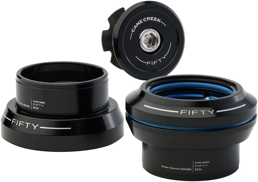 Cane Creek 50 Headset - EC34/28.6 Upper | EC34/30 Lower, Straight, Black 1