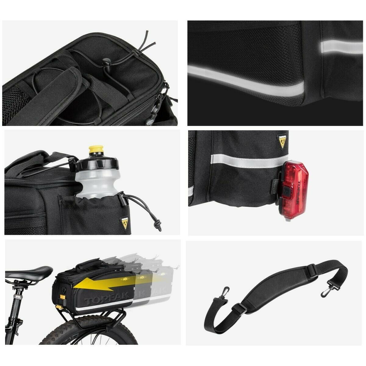 Topeak MTX Trunkbag EX Black with Bottle Holder + Shoulder Strap - TT9646B 3