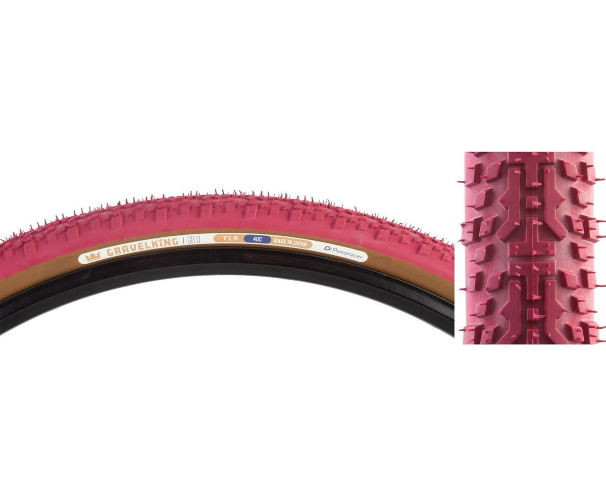 Panaracer GravelKing X1 TLR Tire 700x40c Tubeless Ready Folding Cranberry/Brown 1
