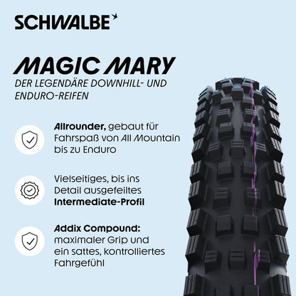 SCHWALBE Magic Mary Tire 27.5x2.4 Double Defense E50 Rated Addix Compound Black 2