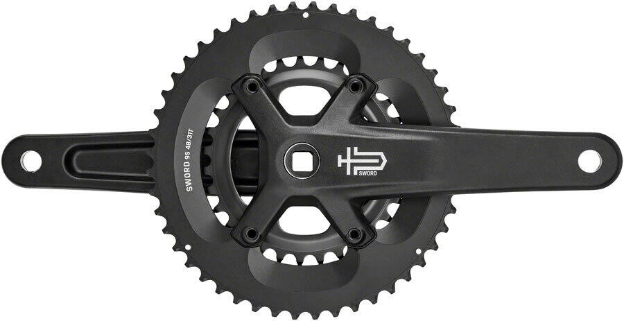 microSHIFT Sword Black 2x Crankset - 172.mm 9-Speed 48/31t 110/80 Asym BCD JIS 1