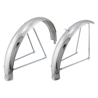 Wald Bicycle #972-24 Flared Balloon Fenders Chrome 24x75mm for Cruiser 24" 1