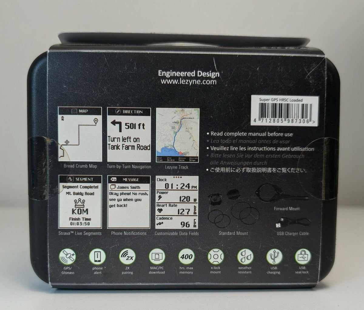 NOS Lezyne Super GPS HRSC Loaded Kit: GPS + Heart Rate + Speed Cadence 3