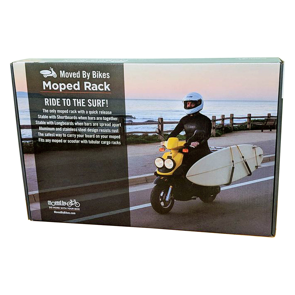 Moved By Bikes Surfboard Carrier Rack for Moped / Scooter Black - 25 lbs. max 1