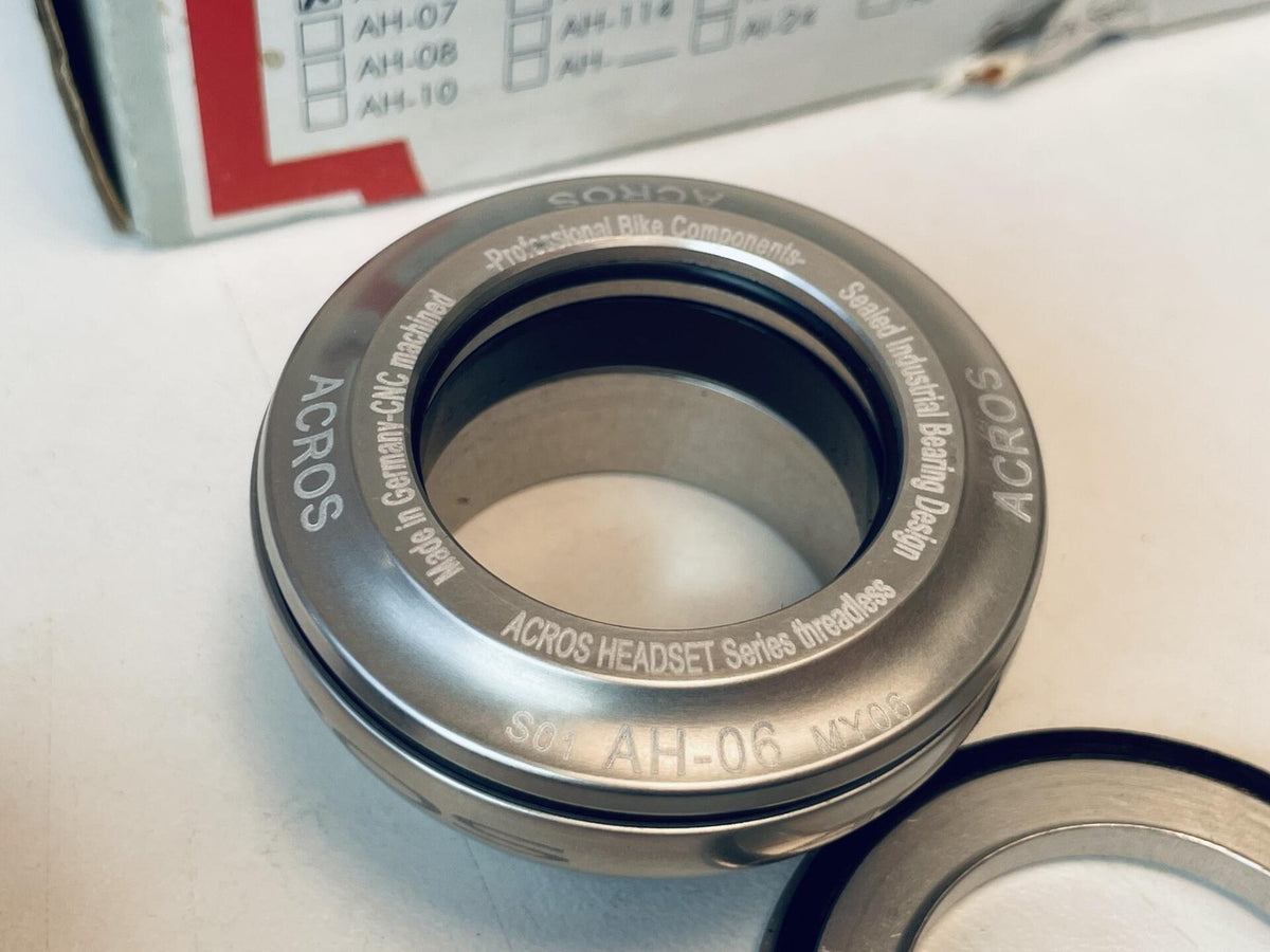 NOS ACROS AH-06 S01 Series Threadless 1-1/8" Headset Steel Bearings, Silver 5