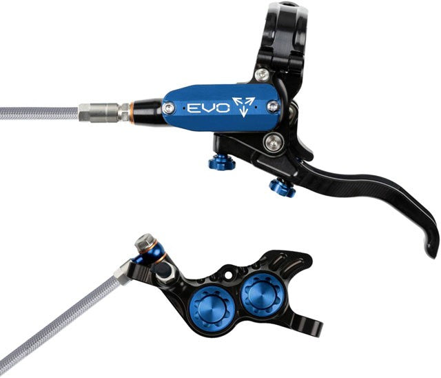 Hope EVO GR4 Disc Brake/Lever Left Post 4-Piston Braided Black/Blue 1