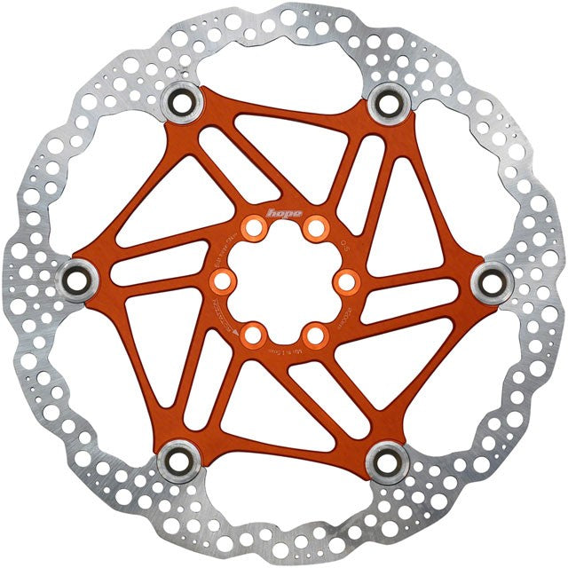 Hope Floating Disc Brake Rotor - 200mm, 6-Bolt, Orange 1