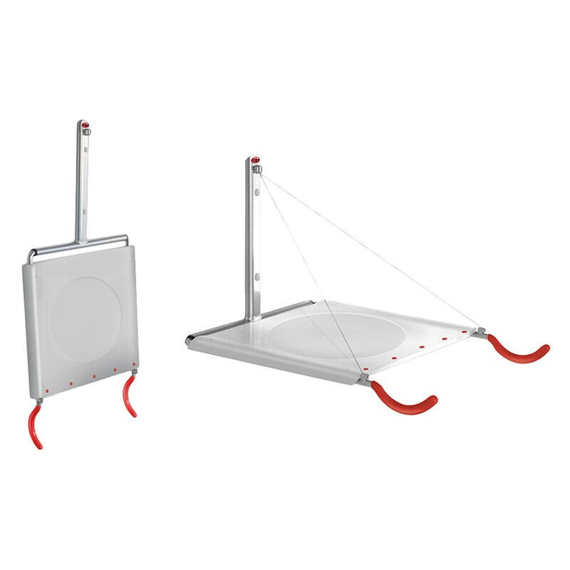 Delta Monet Wall Mounted Bicycle Storage Rack w/ Metal Shelf - Silver / Red 1