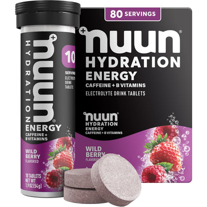 Nuun Energy Caffeine + B Vitamins Wild Berry, GF & Vegan, 8 Pack 1