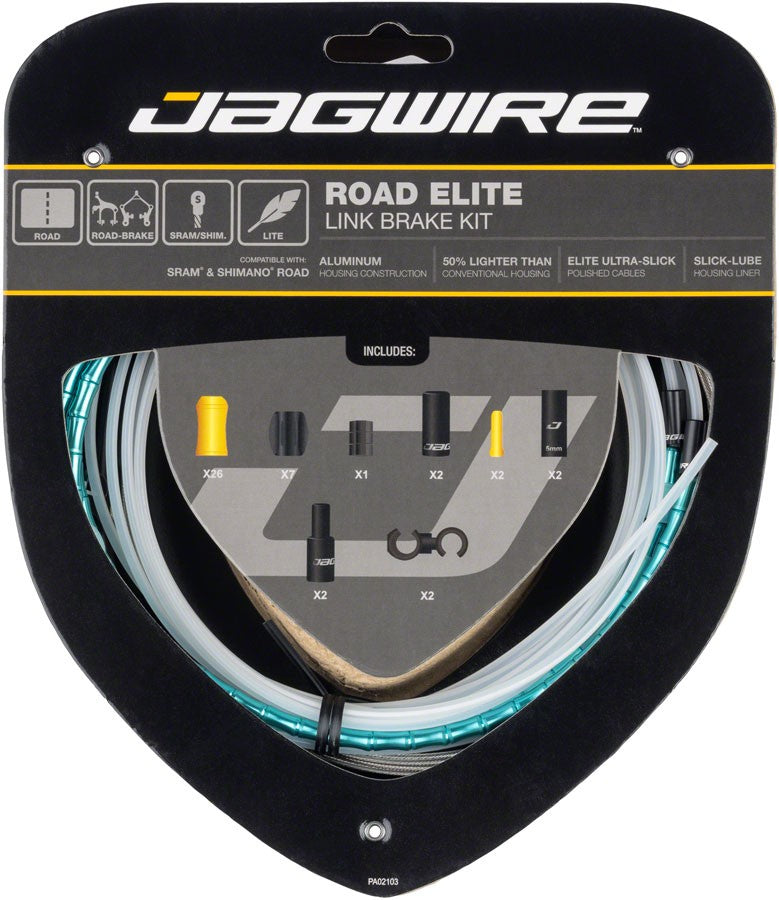 Jagwire Road Elite Link Brake Cable Kit SRAM/Shimano Ultra-Slick Cables: Celeste 1