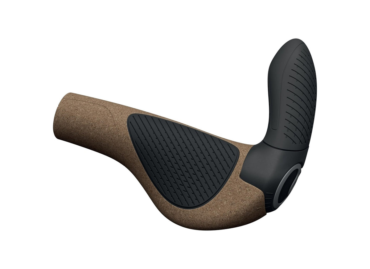 Ergon GP3 Evo BioKork Grips - Lock-On, Small, Black/Tan 1