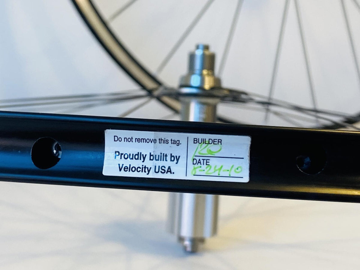Velocity Escape 700c Tubular Road Wheelset 24/28h 100/130 8-10s Campy - Black 11