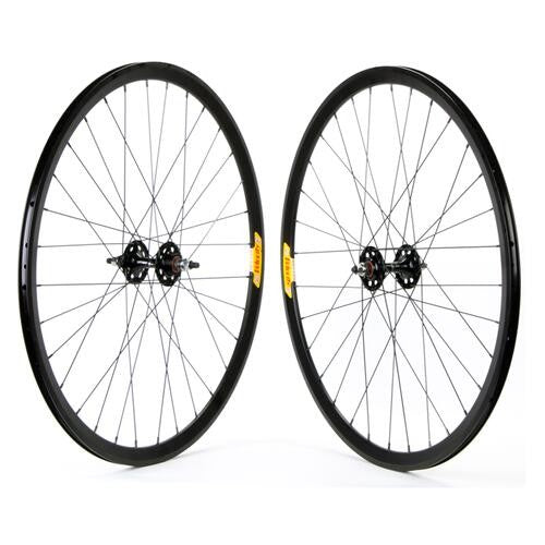 Velocity Deep V Track 700c Wheelset Black Fixed Gear Sealed Bearing 32H DT Swiss 1