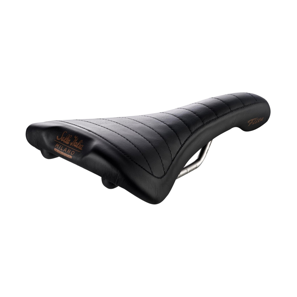Selle Italia Flite Bonnie Heritage Leather Saddle, L1 ID, Ti 316 Rails, Black 1