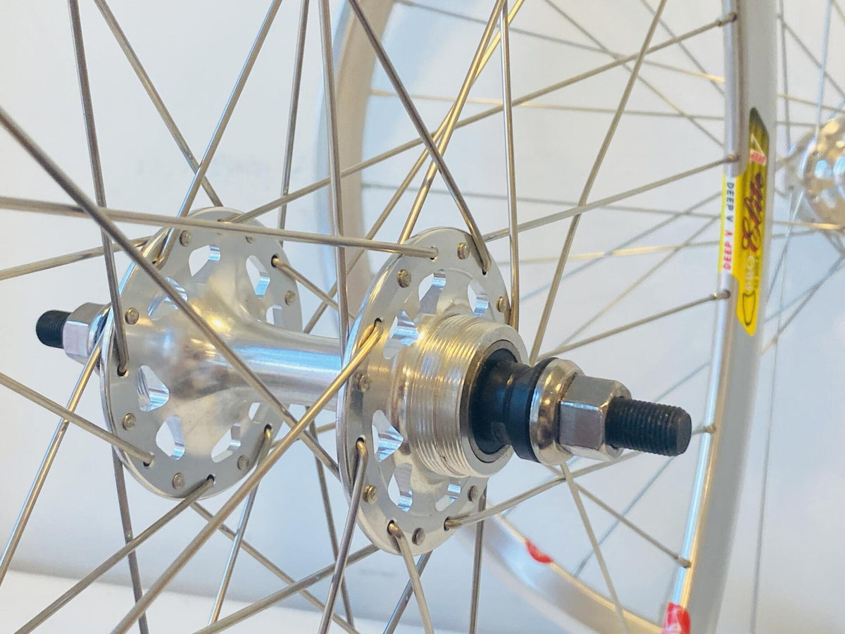 Velocity Pro Elite Deep-V 700c Tubular Track Wheelset Fix/Fix 32h 100/120 Silver 8