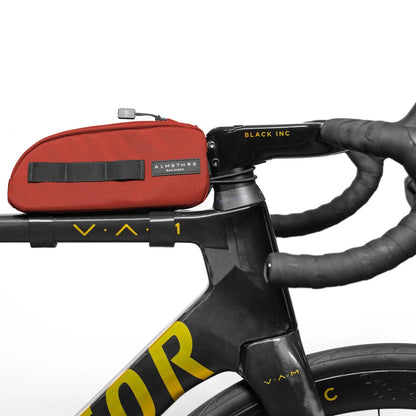 ALMSTHRE Top Tube Bag, Waterproof Zipper, Bolts or Strap Mount, Rust Red 1