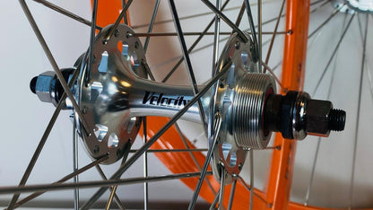 Velocity B-43 700c Track/Fixie Wheelset 32h Fix / Free 100/120 Radial F - Orange 7