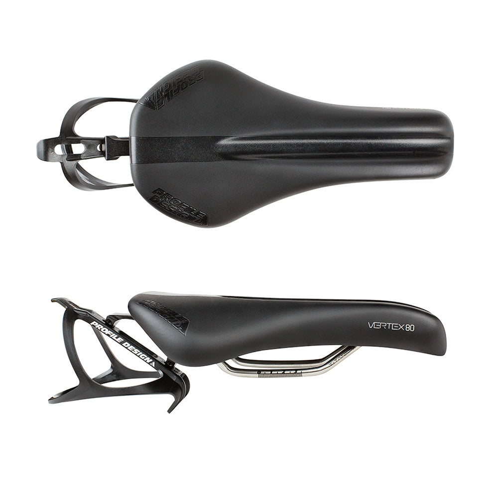 Profile Design Vertex 80 Solid Saddle Ti Rails Black 135mm x 60mm 1