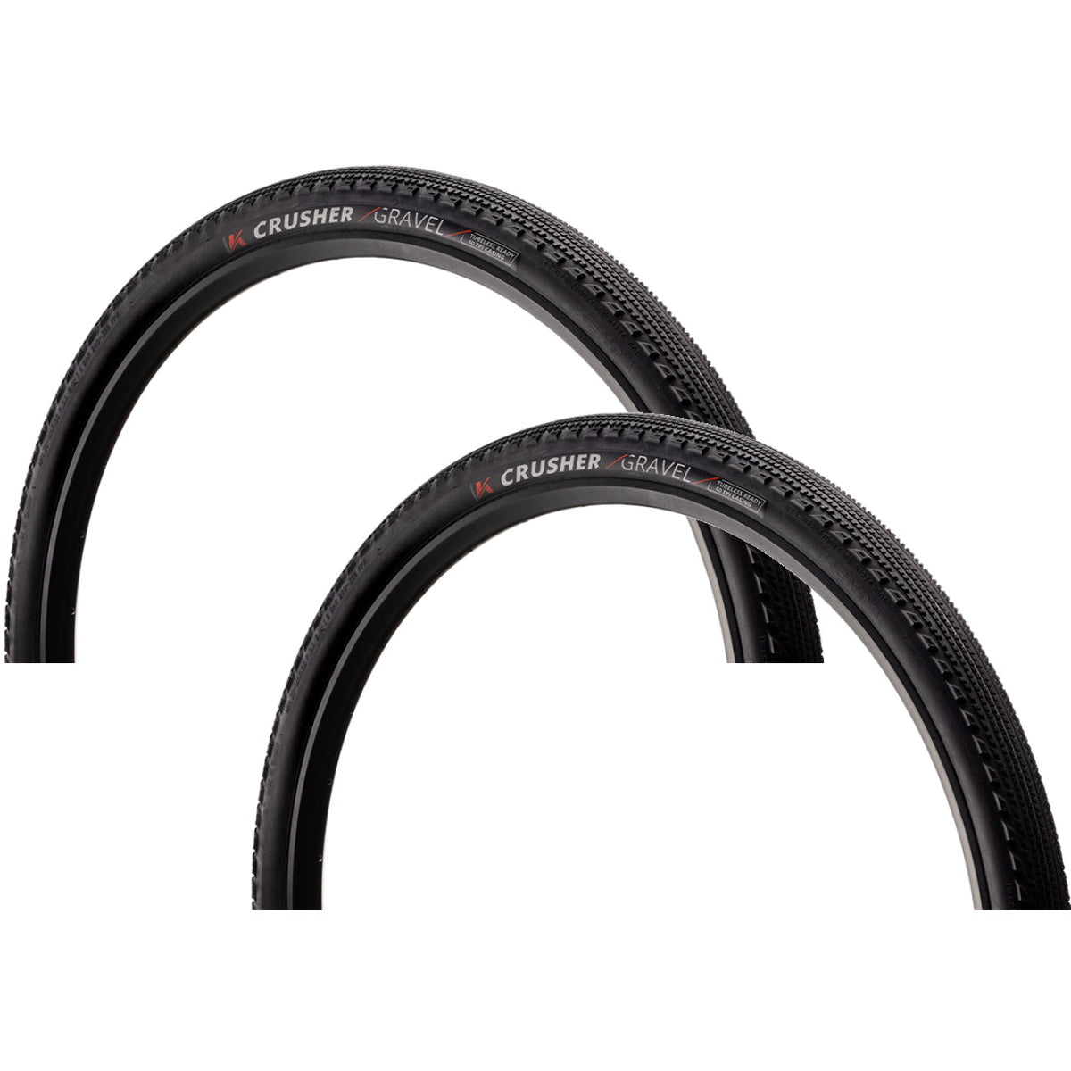 2 Pack Kenda Crusher 700x50 Tubeless Folding Gravel Tires Black 60 TPI 1