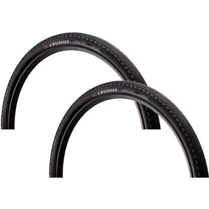 2 Pack Kenda Crusher 700x50 Tubeless Folding Gravel Tires Black 60 TPI 1
