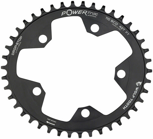 Wolf Tooth Elliptical 110 BCD Chainring - 38t 110 BCD 5-Bolt Drop-Stop 1