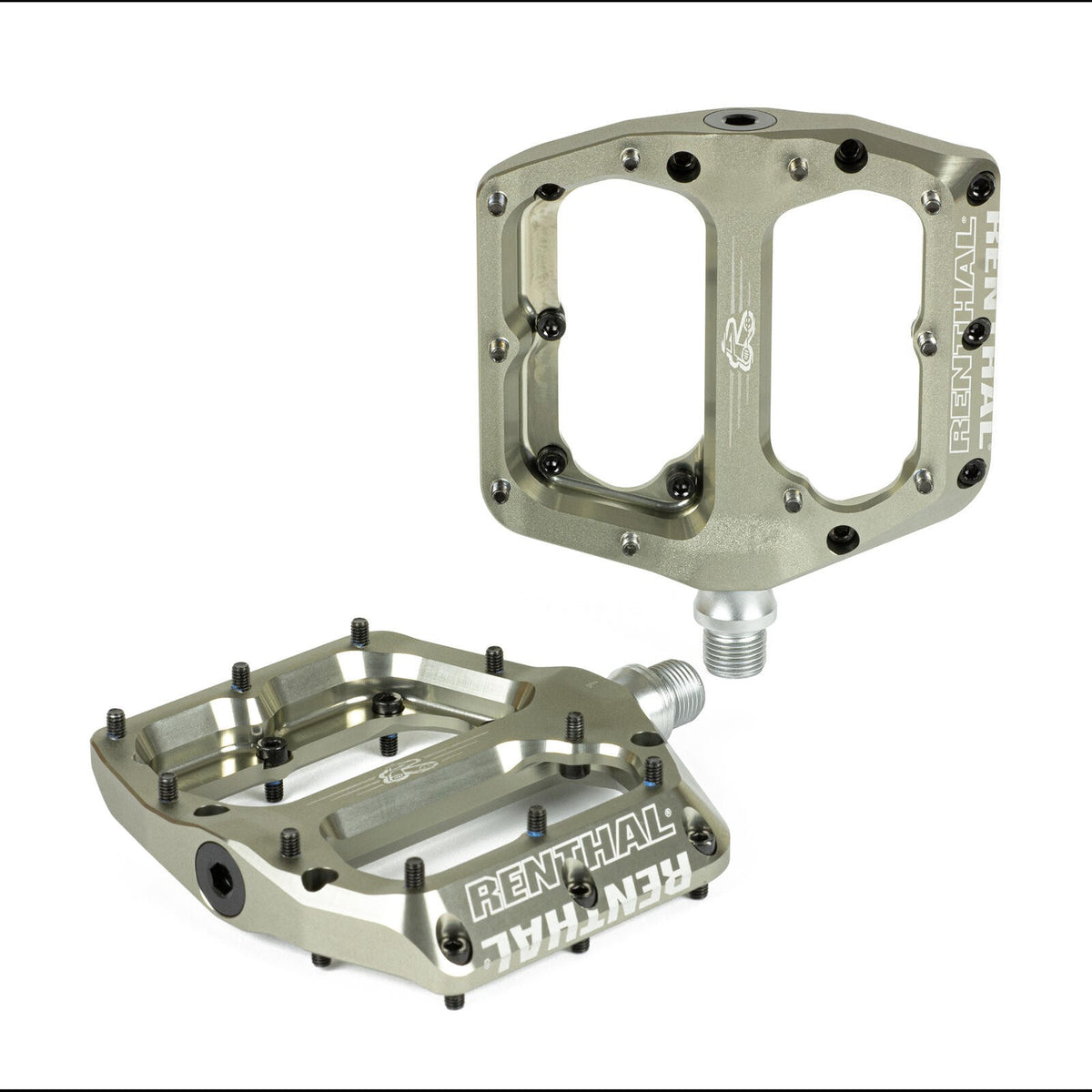 Renthal Revo-F Platform Pedals Body: Aluminum Spindle: Cr-Mo 9/16 Gold 1