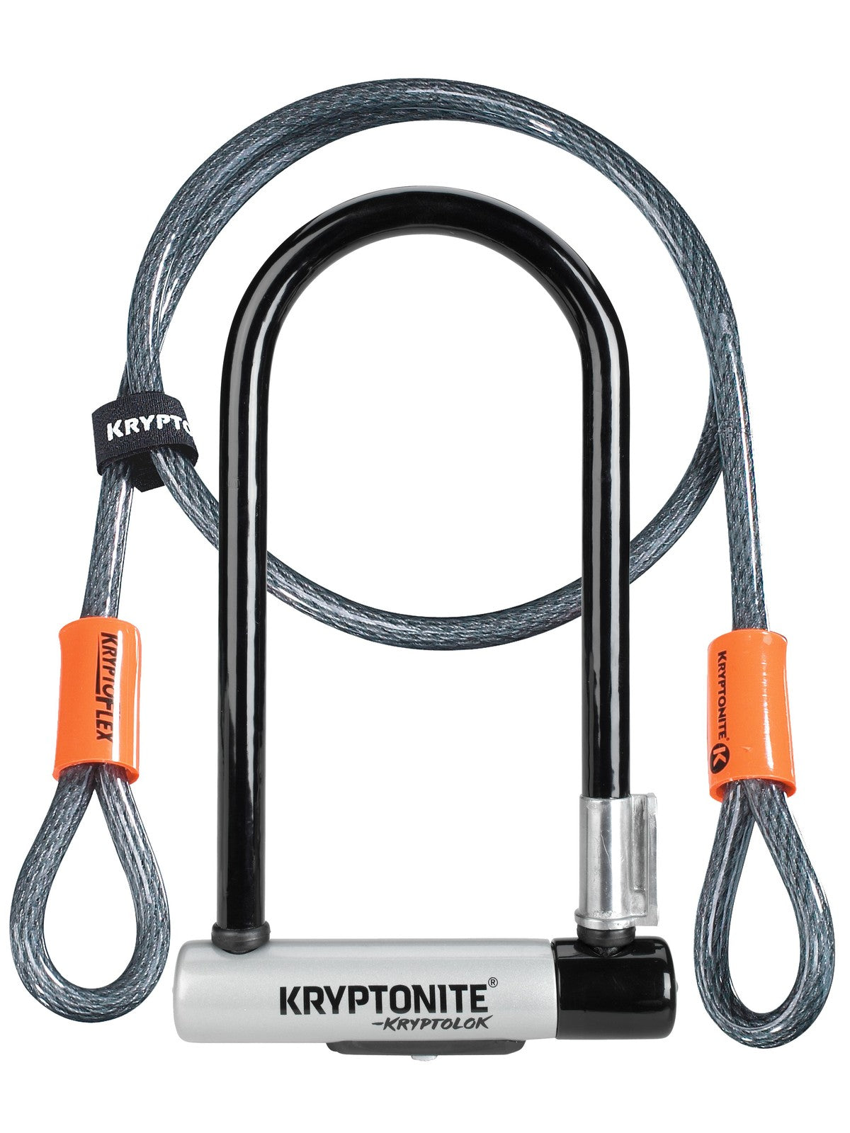 Kryptonite New-U KryptoLok Standard U-Lock with 4' Flex Cable 12.7mm x 22.9cm 1