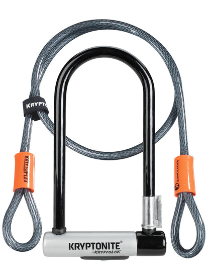 Kryptonite New-U KryptoLok Standard U-Lock with 4' Flex Cable 12.7mm x 22.9cm 1