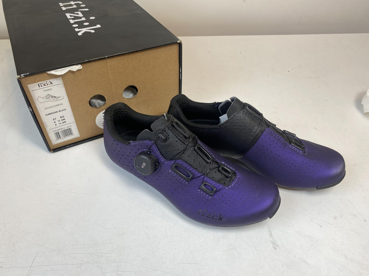 Unused Fizik Tempo Decos Carbon Clip In Shoes - Aubergine EU Size 37 1