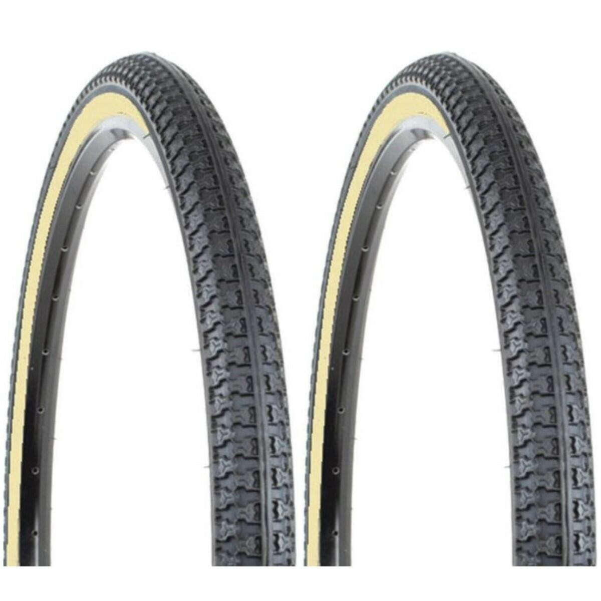 PAIR of Kenda K53 Raised Center MTB Tire 26x1.50" Black/Tan Gumwall 26" Street 1