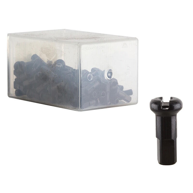 DT Swiss Alloy Spoke Nipples 2.0 x 12mm Black Box of 100 1