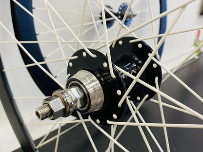 H+ Son Track Wheelset 32h Fix/Fix NMSW Soma Hubs Black White Spokes - Light Wear 6