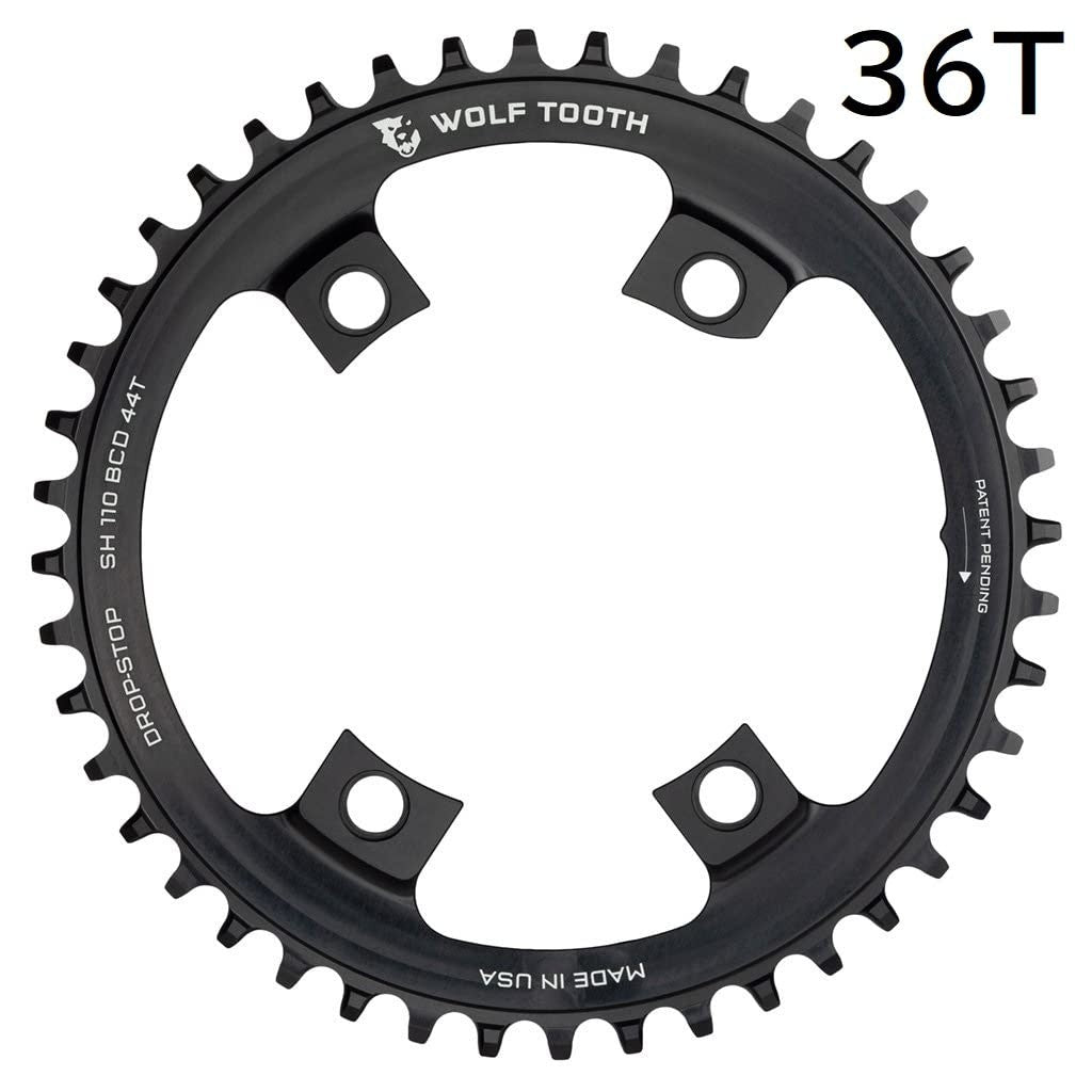 Wolf Tooth 110 BCD Asymmetric 4-Bolt for Shimano GRX Cranks (Drop-Stop B, 36t) 3