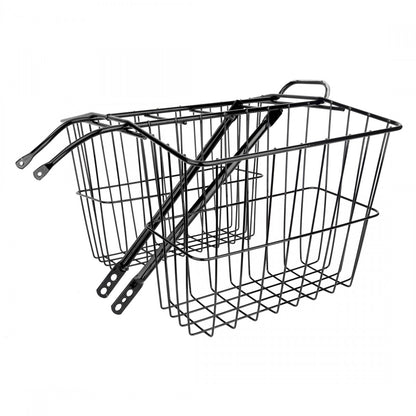 Wald Bicycle Products #520 Twin Rear Basket Black - 6.25 x 13.5 x 11" 2