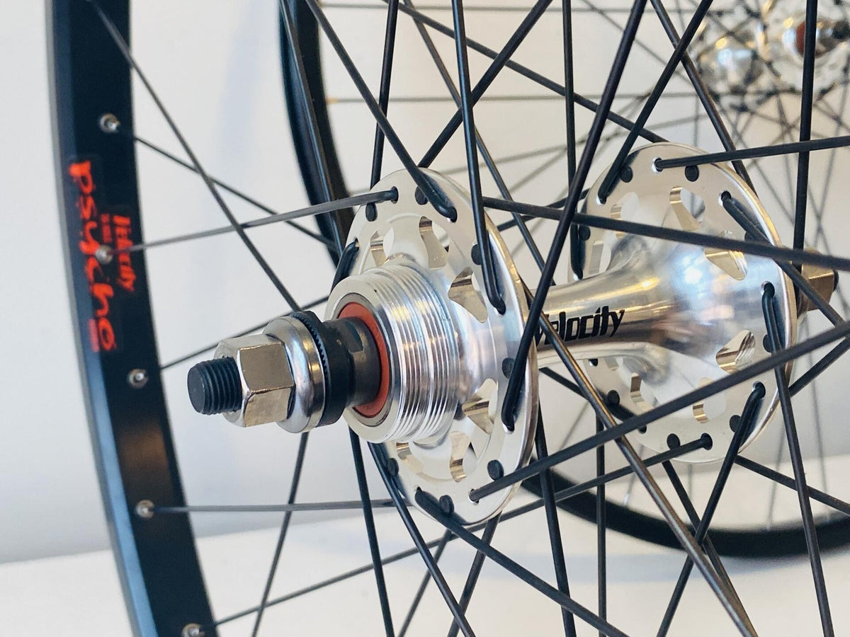 Velocity PSYCHO 700c Track/Fixie Wheelset 36h 100/120 Fix/Free - Black/Silver 6