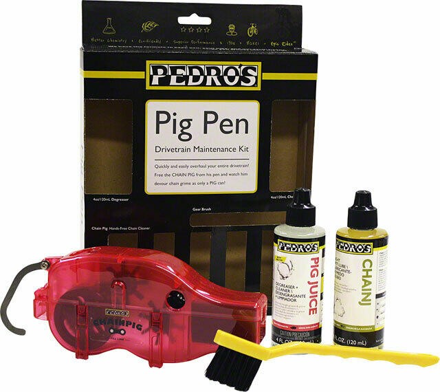 Pedro's Pig Pen Drivetrain Maintenance Kit - Chain Degreaser + Cleaner + Brush 1