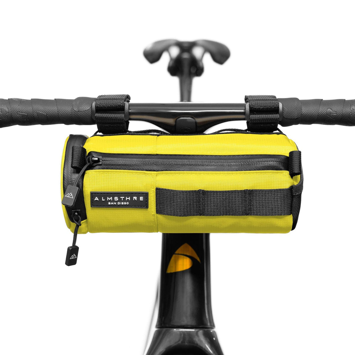 ALMSTHRE Compact Bar Bag – Sterling Electric Yellow | Hard-Shell Bike Handlebar 1