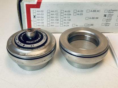 NOS ACROS AH-06 S01 Series Threadless 1-1/8" Headset Steel Bearings, Silver 2