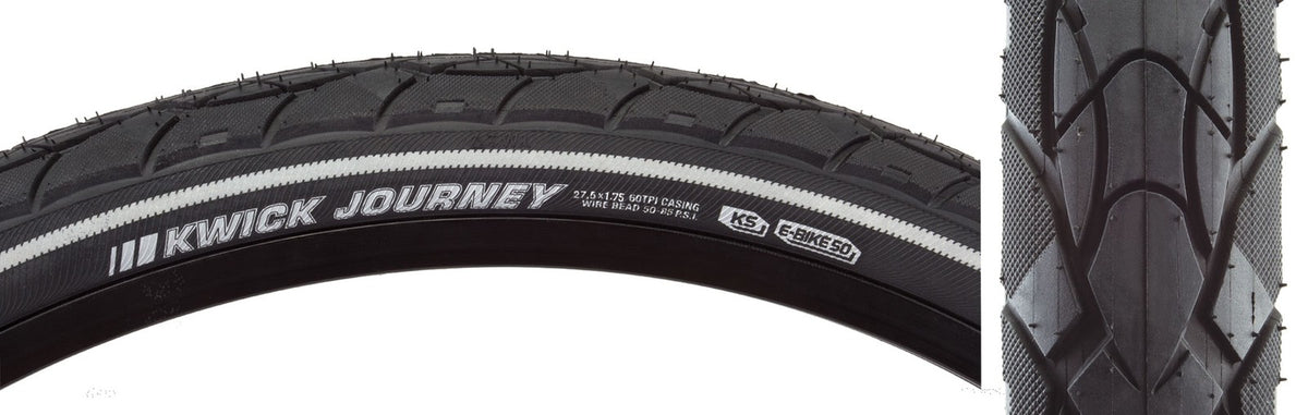 Kenda Kwick Journey Tire - 27.5 x 1.75, Clincher, Wire, Black/Reflective 1