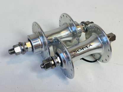 NOS SOMA Somax 32h Track Hub Set 100/120mm Fix / Free Sealed Bearings - Silver 1