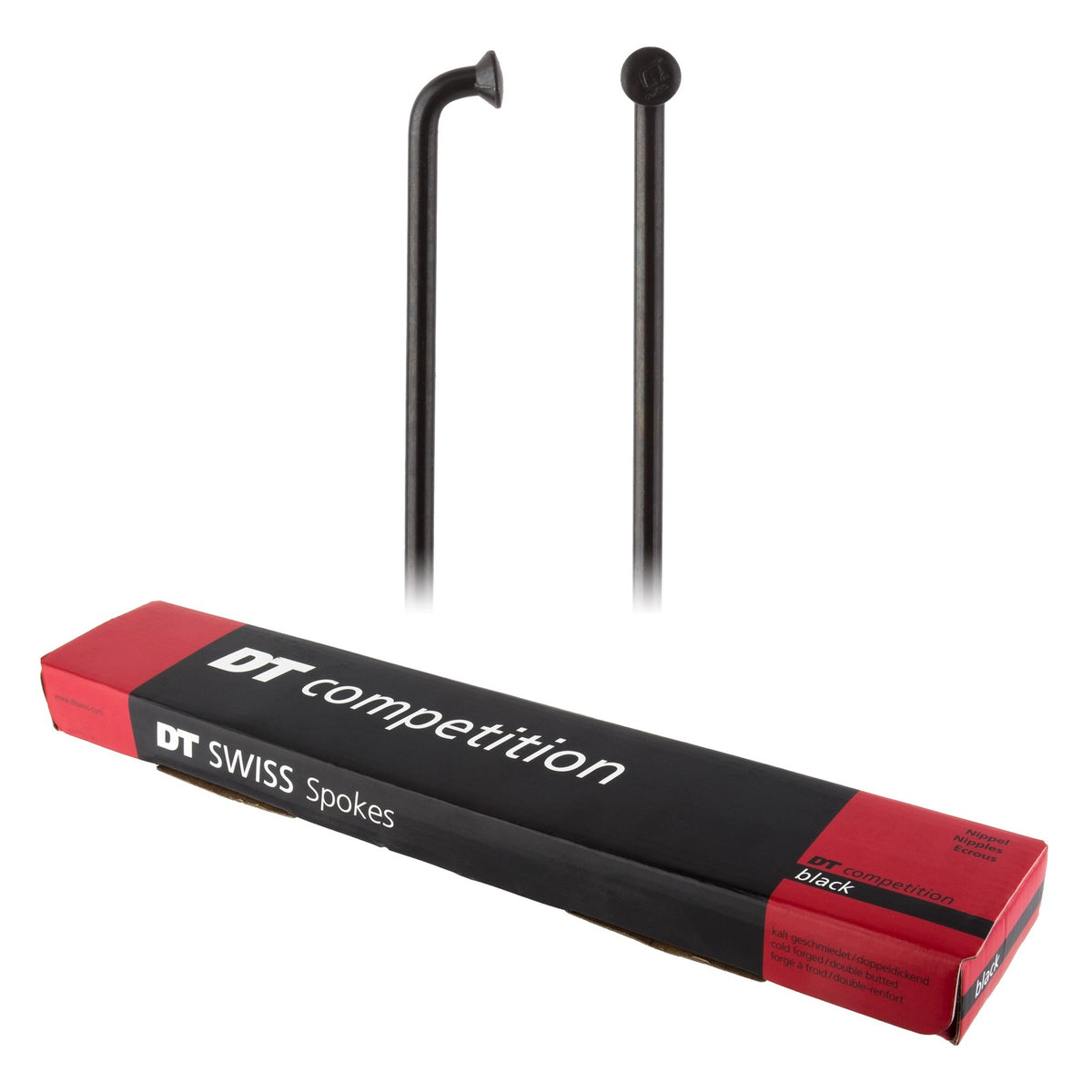 DT Swiss Competition Spoke: 2.0/1.8/2.0mm, 295mm, J-bend, Black, Box of 100 1
