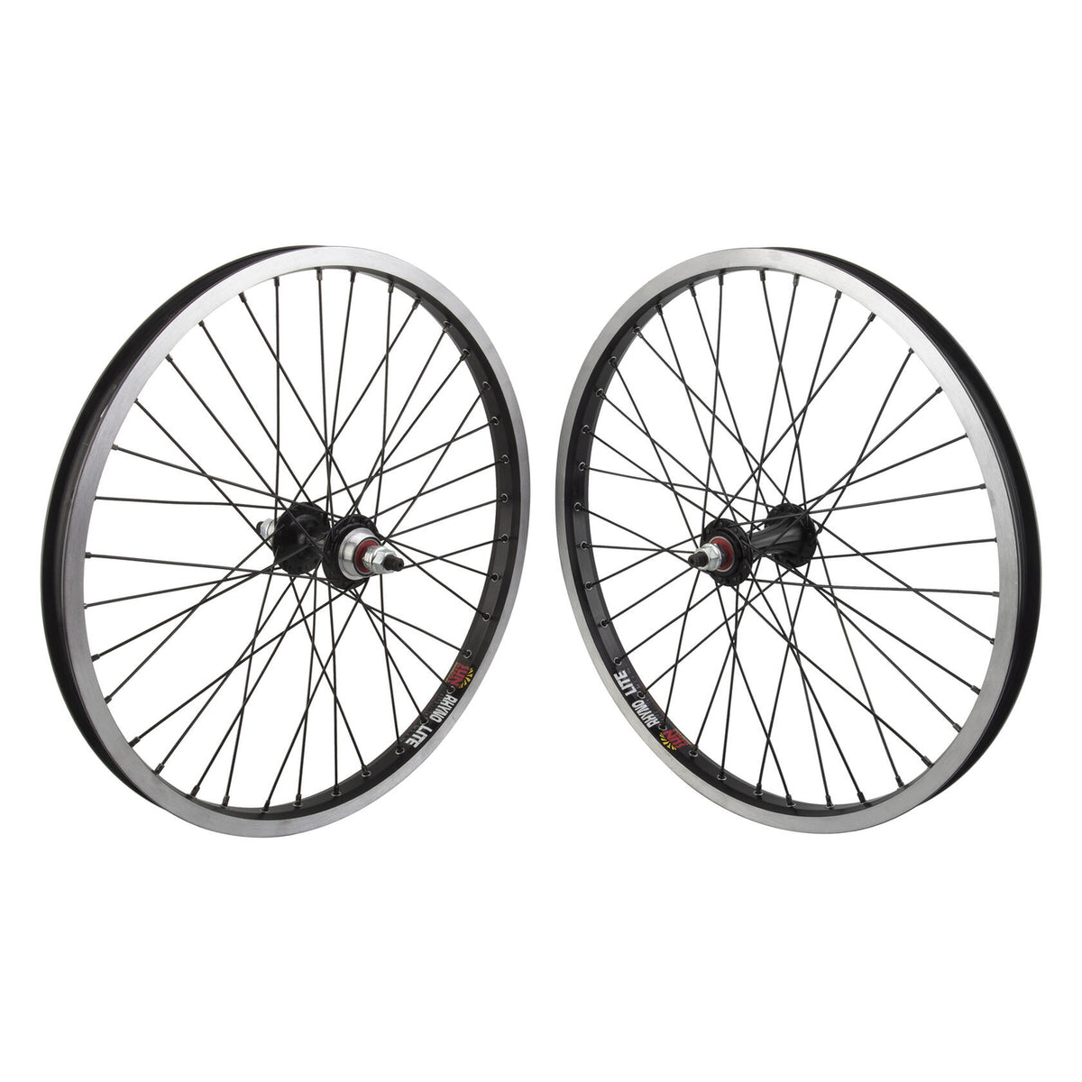 Sun Rhyno Lite 20" Alloy BMX Wheelset 20x1.75 BlackOps MX-1100 SB 36H Hubs 3/8" 1