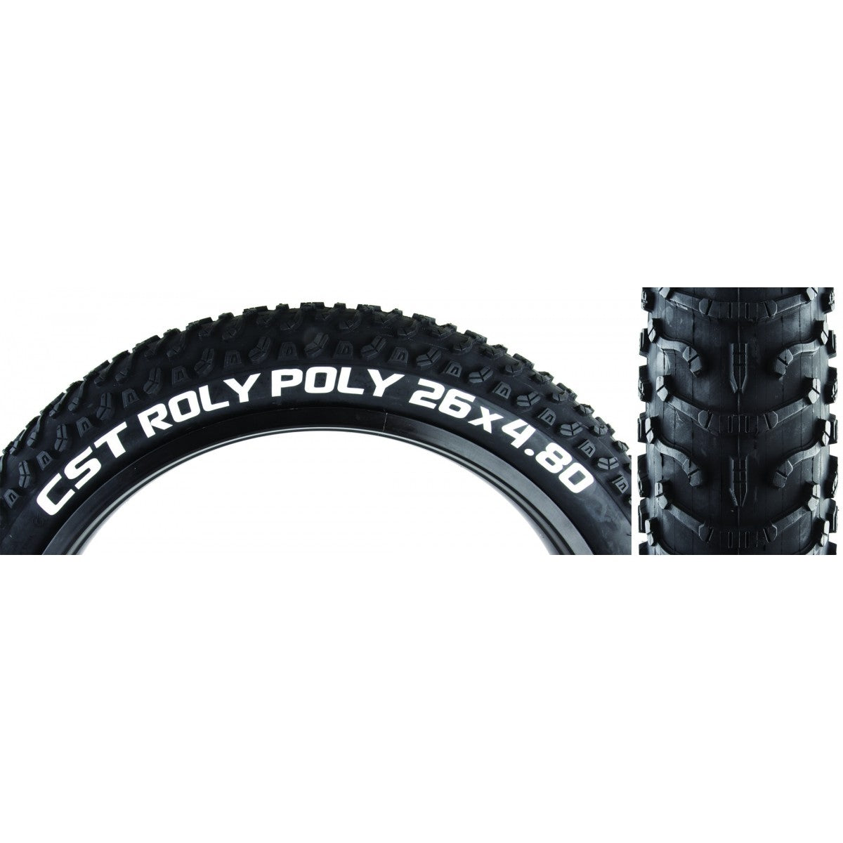 Pack of 2 Cst Premium Roly Poly 26x4.8 Clincher Wire TPI 25 Blk/Blk Reflective 2
