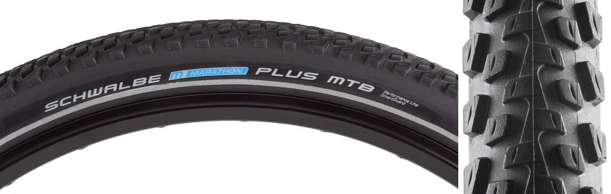Schwalbe Marathon Plus MTB Tire 27.5x2.10 E50 Wire Bead Black/Reflective 1