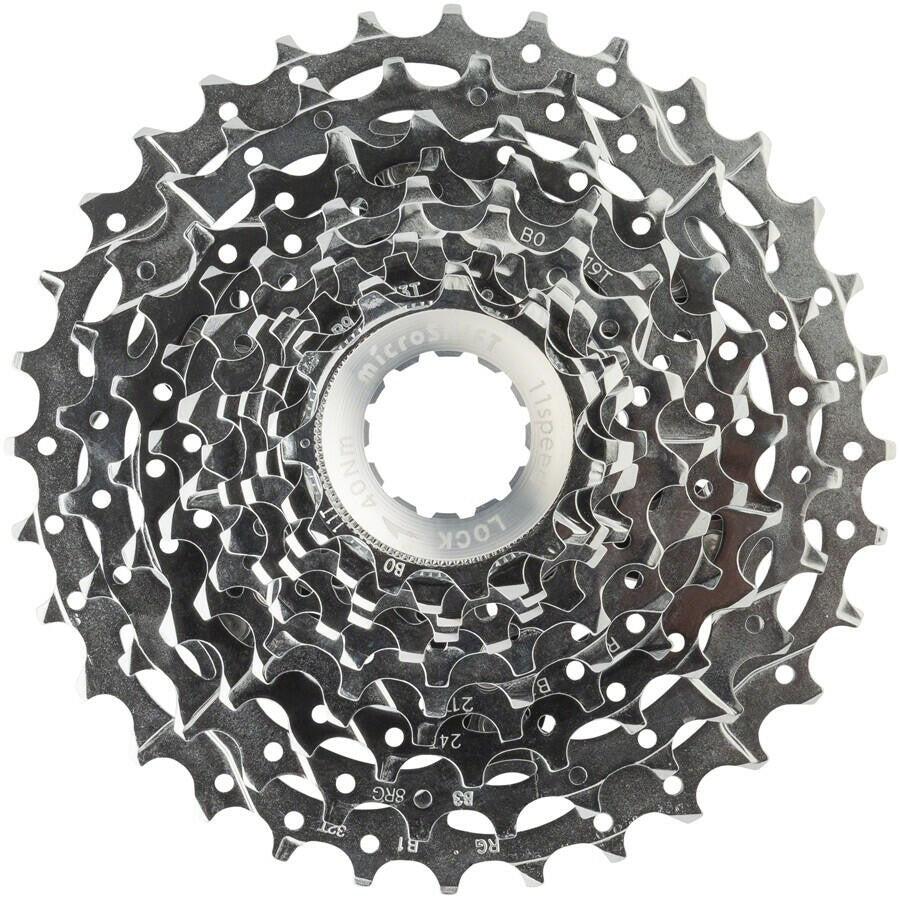 microSHIFT G11 Cassette - 11 Speed 11-32T Silver Chrome Plated With Spider 1