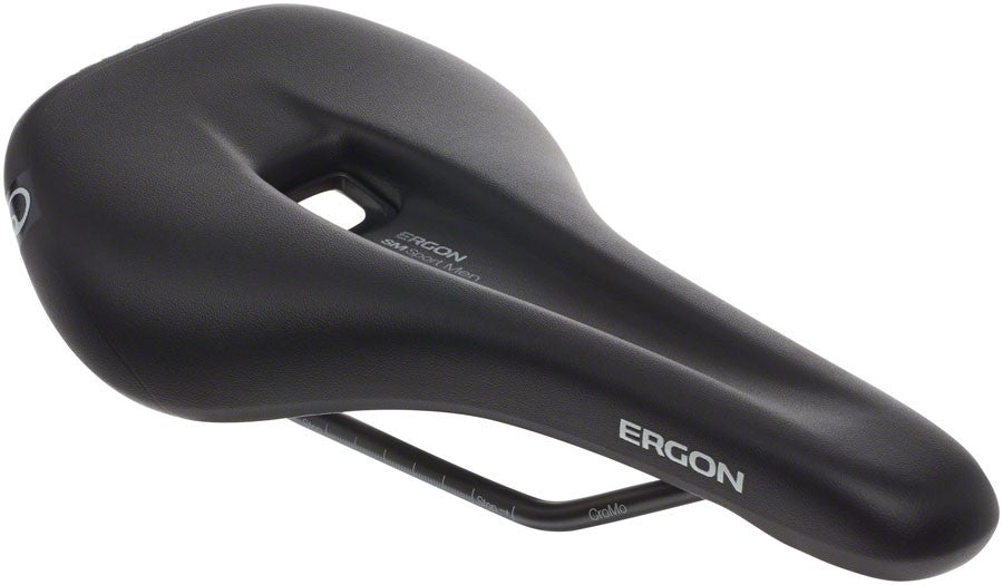 Ergon SM Sport Black Synthetic Saddle for Men, Sit-Bone Width 12-16 cm 1